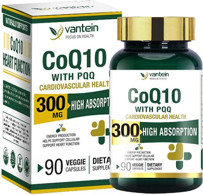 CoQ10 with PQQ, High Absorption Q10 Coenzyme 300mg 90 Vegetarian Softgels, Heart Health and Energy Production