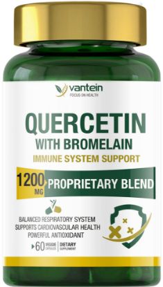 Zinc Quercetin 1200mg, 60 Vitamins Capsules and Quercetin Elderberry Powerfully Supports Cardiovascular Health Respiratory System and Bioflavonoids for Cellular Function, Vegan