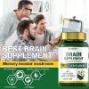 Brain Booster, 60 Caps Lion's Mane Supplement for Boosting Energy and Memory, Brain Pills for Nootropic Power & Focus & Clarity Support, Vegan Friendly