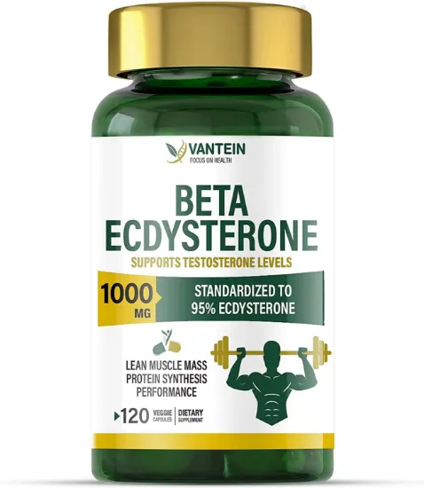 Ecdysterone Supplement 1000mg, Natural Anabolic Dietary Supplement - Improve Muscle Mass and Mood Boost, Enhanced Absorption - 120 Veg Caps