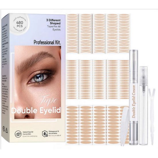 Eyelid Tape, Invisible Eyelid Lifter Strips, Waterproof Double Eyelid Stickers for Hooded, Droopy, Uneven（481Pcs）