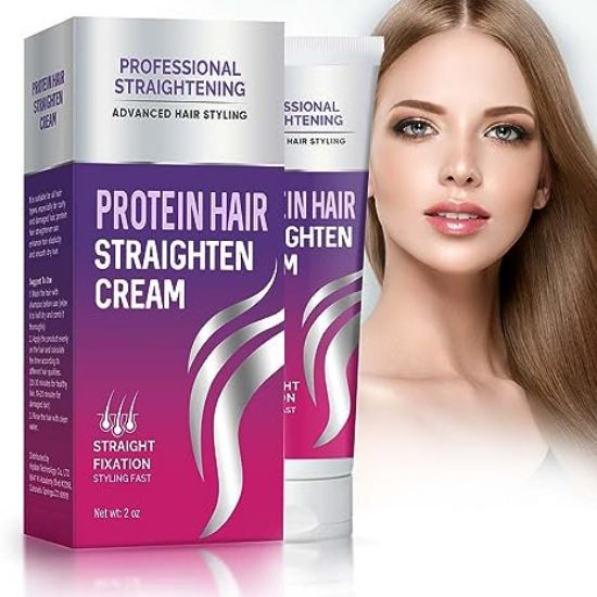 Hair Straightener Cream, Silk and Gloss Hair Straightening Cream, New Upgrade Protein Correcting Hair Straightening Cream, Nourishing & Fast Smoothing for All Hair Types