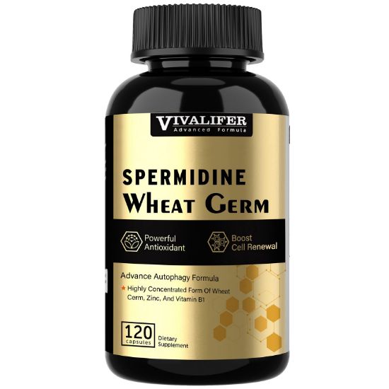 Spermidine Supplement, 1500mg Wheat Germ Extract with High Spermidine Content and Zinc for Antioxidant, Healthy Aging, Cell Renewal and Immune Support, 120 Capsules