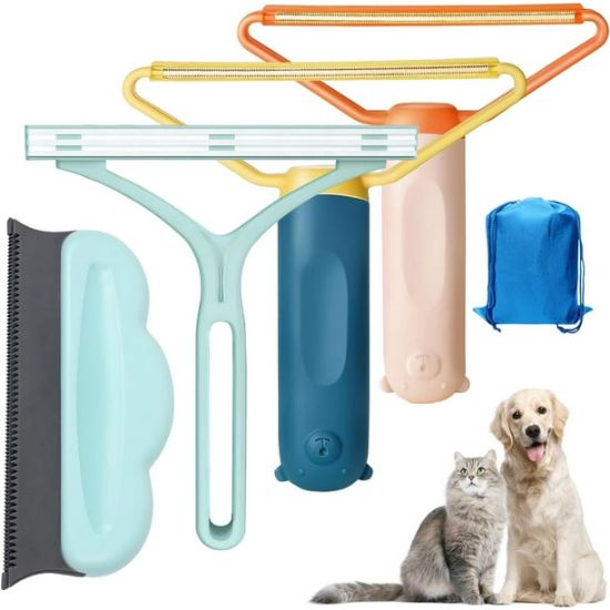 Picture of Pet Hair Remover for Couch, 4 PCS Dog Hair Remover for Couch, Efficient Pet Hair Removal Tool, Reusable Dog Hair Remover for Car, Carpet Hair Removal Tool, Pet hair remover for Carpet, Furniture