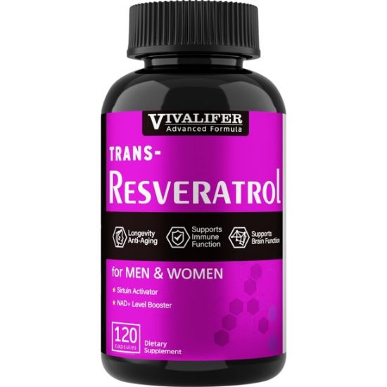 Picture of Resveratrol 500mg, 120 Capsules - Promotes Anti-Aging and Promotes Immune, Cardiovascular Support and Joint Support